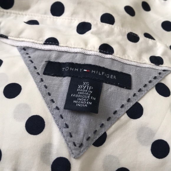 💖MEGA SALE💖Tommy Hilfiger Women’s Shirt White Black Dots ALSU00239 - Picture 6 of 8